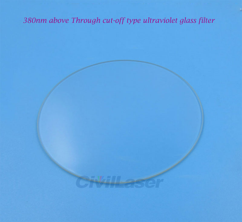 380nm above wavelength Through cut-off type ultraviolet glass filter