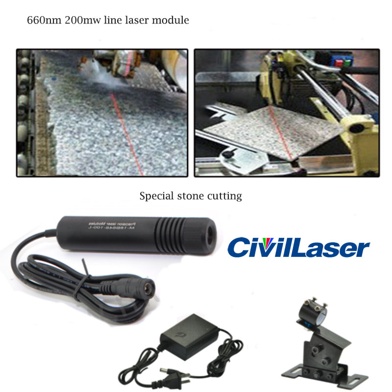 660nm 200mW Rojo Line laser module Special Stone/Wood cutting