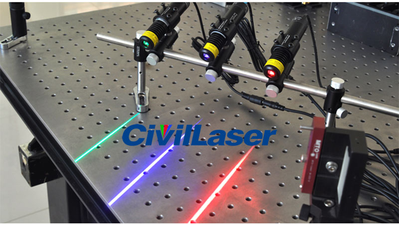 Verde/Rojo/Azul line laser marking