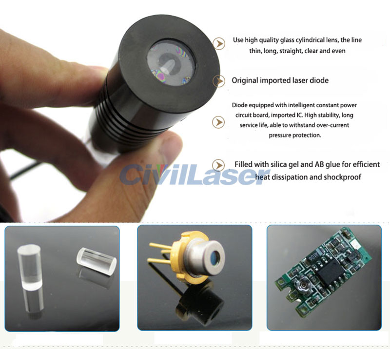 520nm 50mw High Stable Verde line laser module 